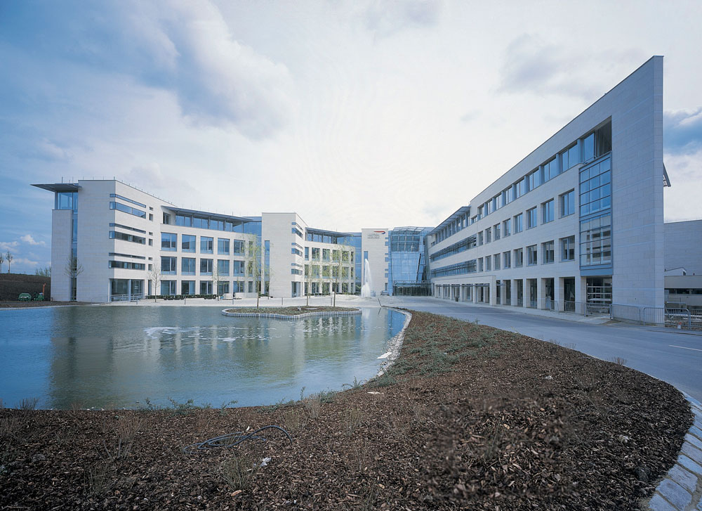 This picture Fresh water features create a refreshing atmosphere at the Waterside building.